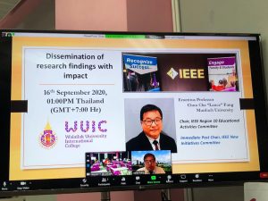 A talk on the topic “Dissemination of Research Findings with Impact” by Emeritus Professor Dr. Chun Che Lance Fung organized