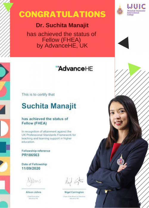 Congratulations to Dr. Suchita Manajit for achieving Fellow, UKPSF.