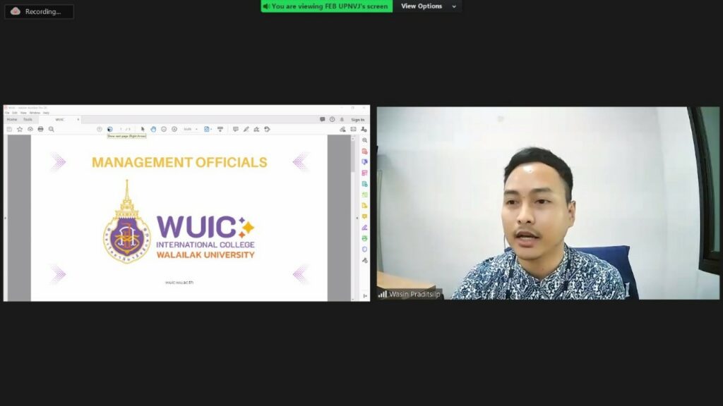 WUIC and Faculty of Economics & Business, UPN Veteran Jarkata, Sign MOA to Strengthen Bonds and Collaboration