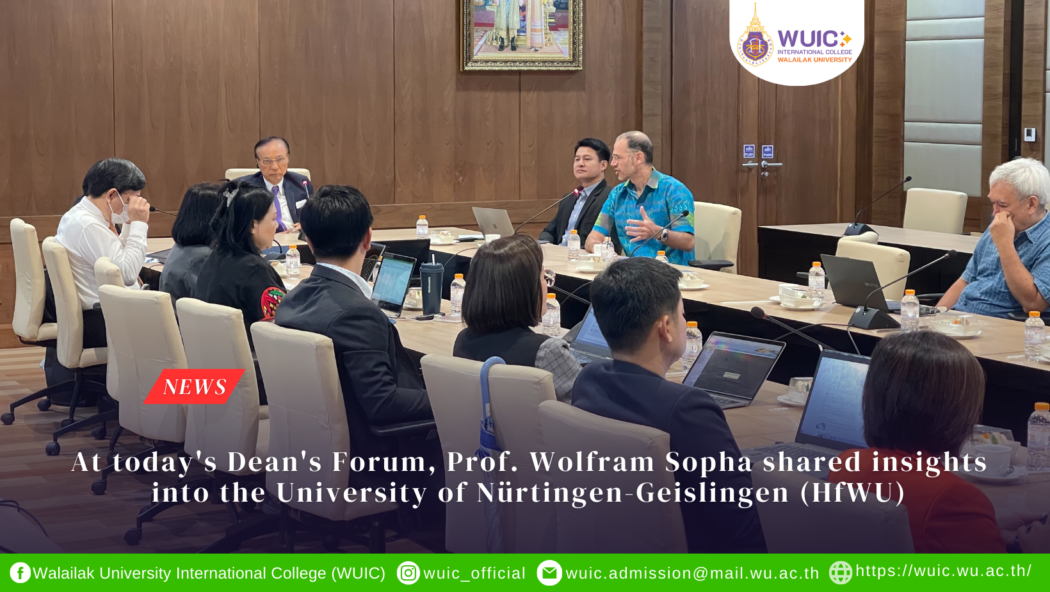 At today's Dean's Forum, Prof. Wolfram Sopha shared insights into the University of Nürtingen-Geislingen (HfWU)